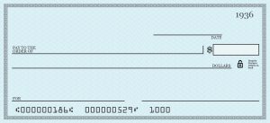 image of a blank check