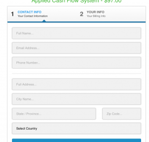 applied cash flow sign up form