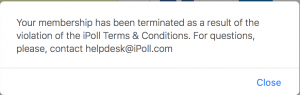 iPoll terminated message