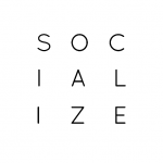 the word socialize spelled out on a white background